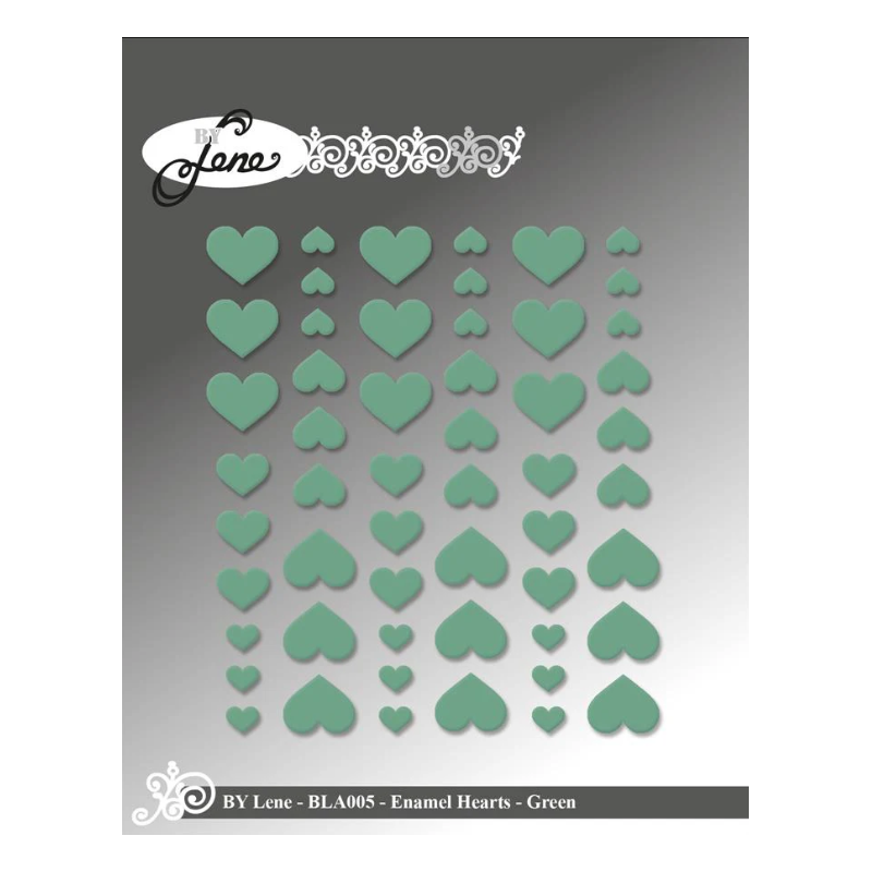 BY Lene Enamel Hearts "Green - 54pcs" BLA005