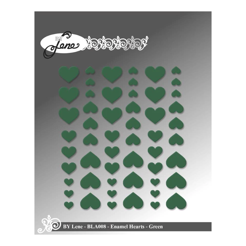 BY Lene Enamel Hearts "Green - 54pcs" BLA008