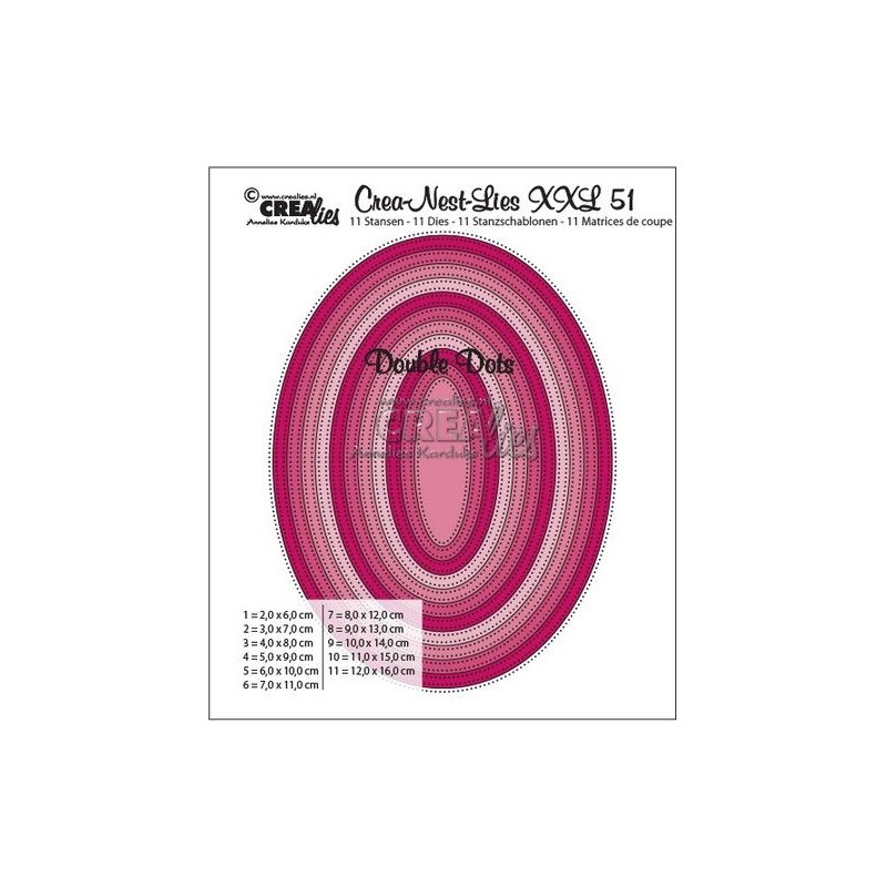 Crealies double dots ovals max. 12,0 x 16,0 cm / (Dubbel prickar)