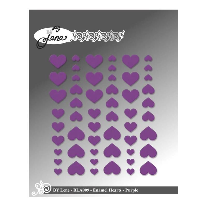 BY Lene Enamel Hearts "Purple - 54pcs" BLA009
