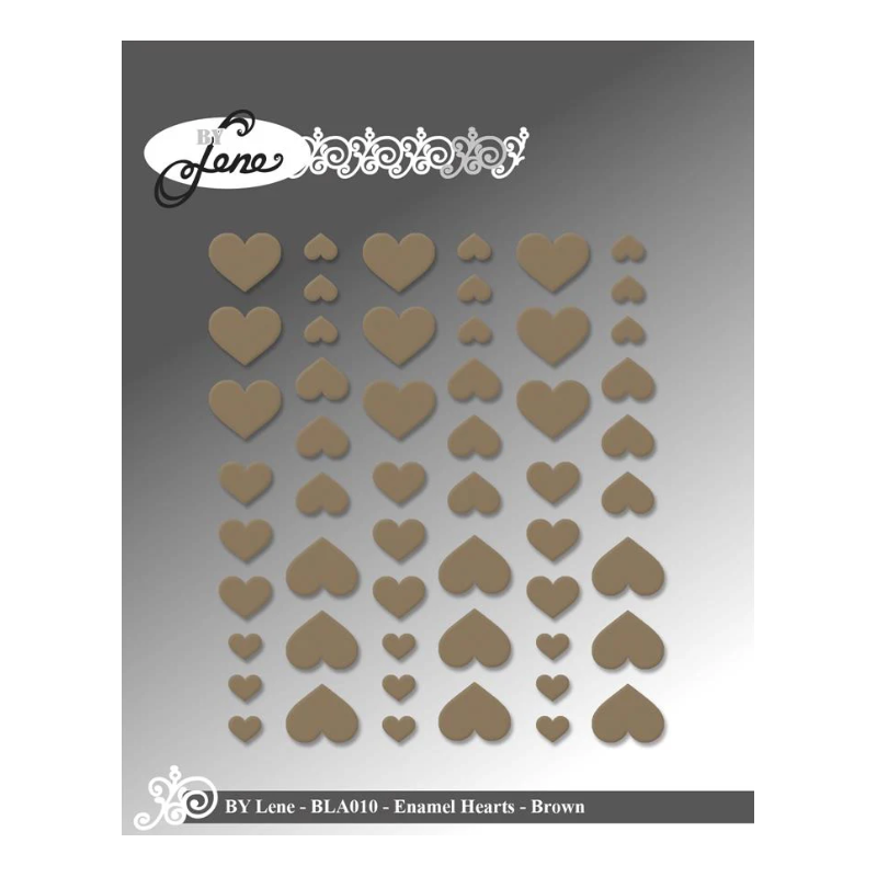 BY Lene Enamel Hearts "Brown - 54pcs" BLA010