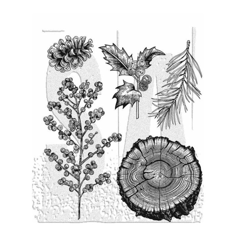 Stampers Anonymous Tim Holtz Cling Stamp “Forest Floor 2" TH-CMS497