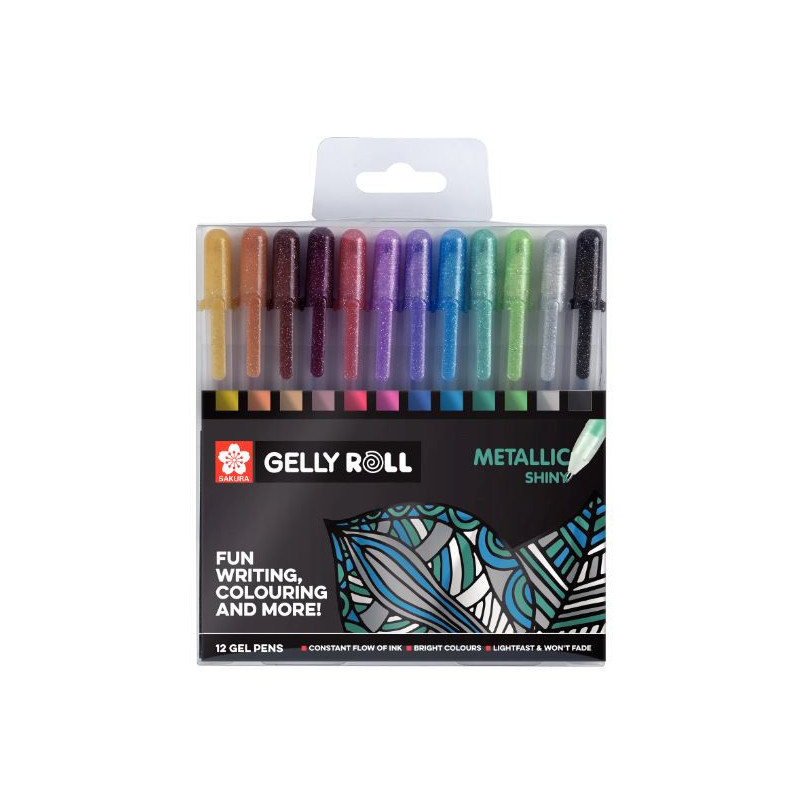 Sakura • Gelly roll gel pen Metallic shiny 12st SA 291-3