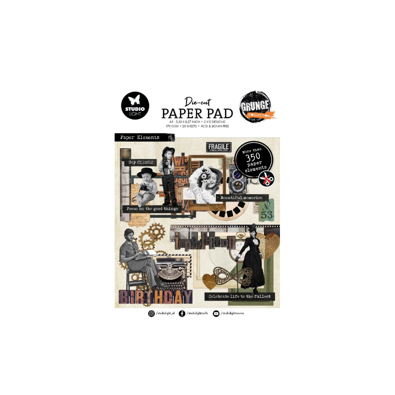 Studio Light • Grunge Collection Design Paper Pad Paper Elements
