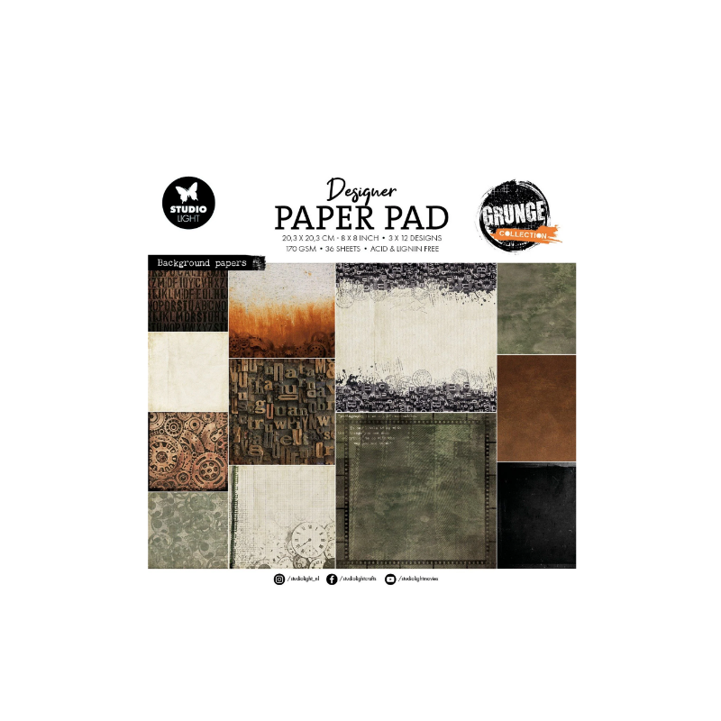 Studio Light • Grunge Collection Die-cut Paper Pad Background Papers