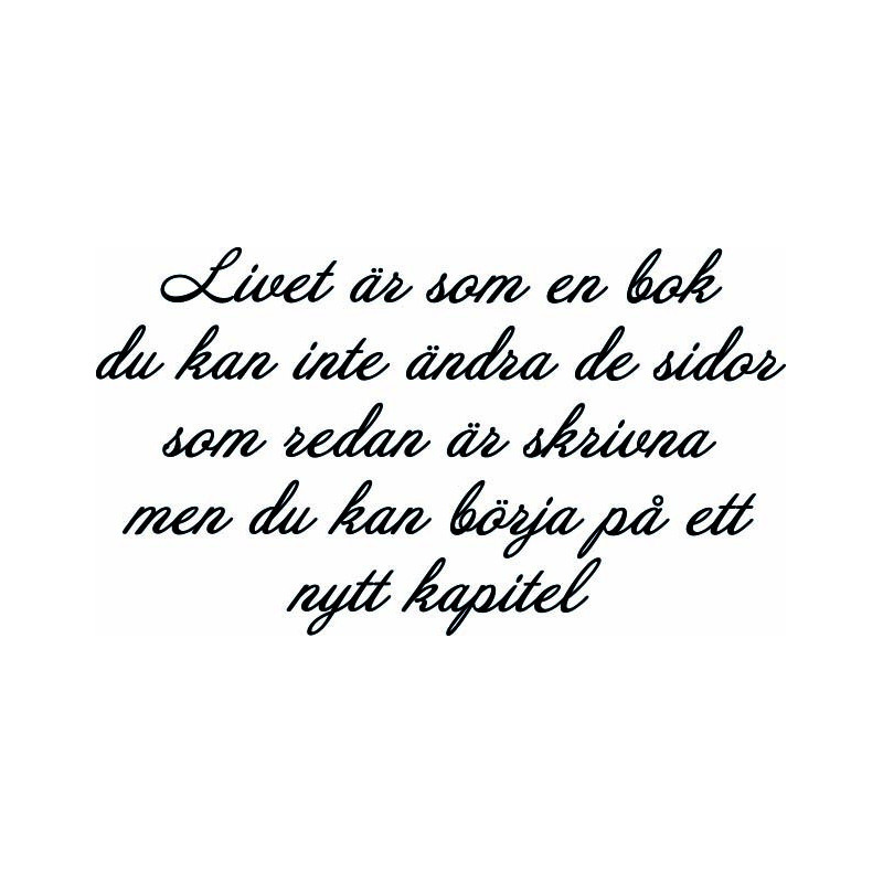 Lazer Design  Stämpel  Livet är som en bok du ...54x28mm 391