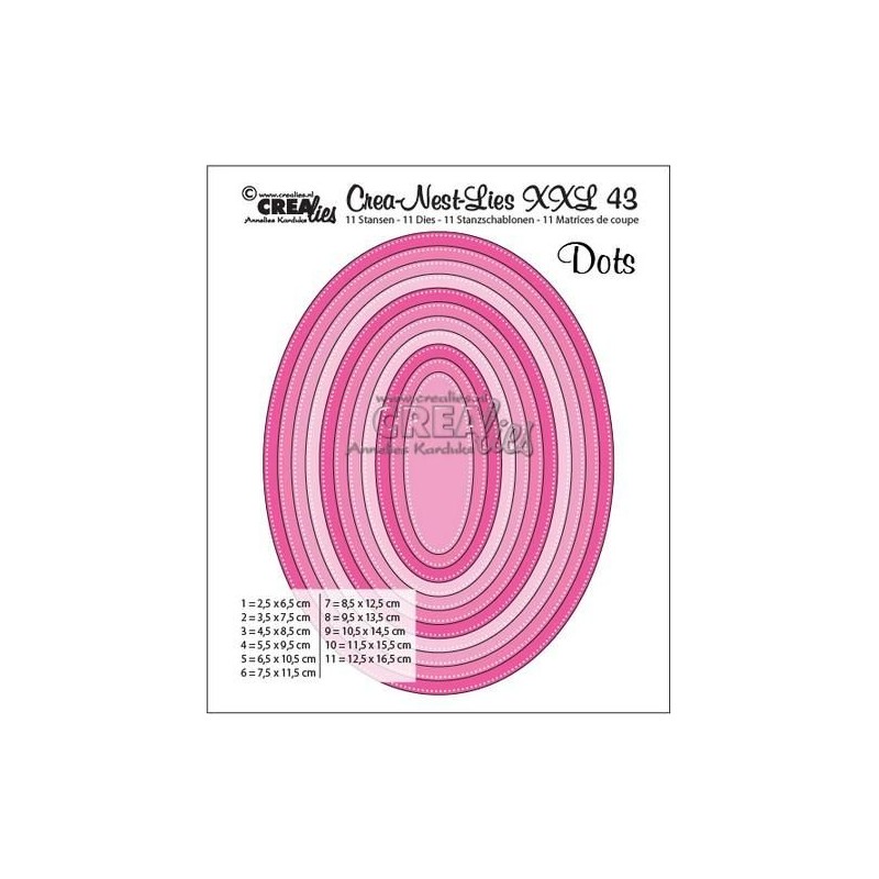 Crealies Oval med Prickar 12,5 x 16,5 cm