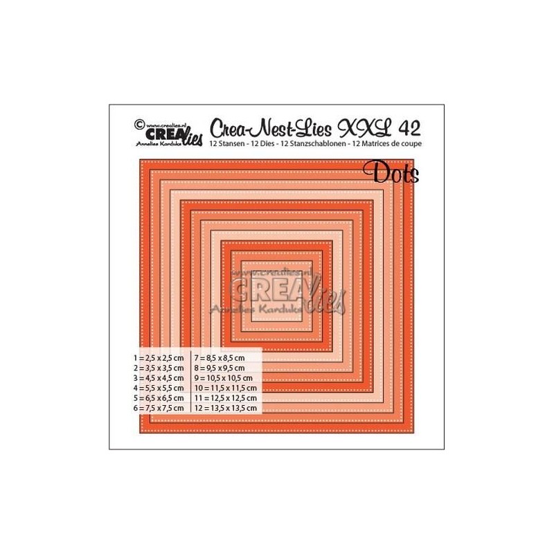 Crealies Fyrkant med Prickar max. 13,5 cm