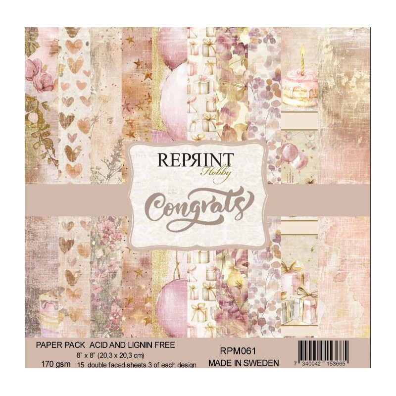 Reprint 8x8 Paperpack - Congrats 15 Ark