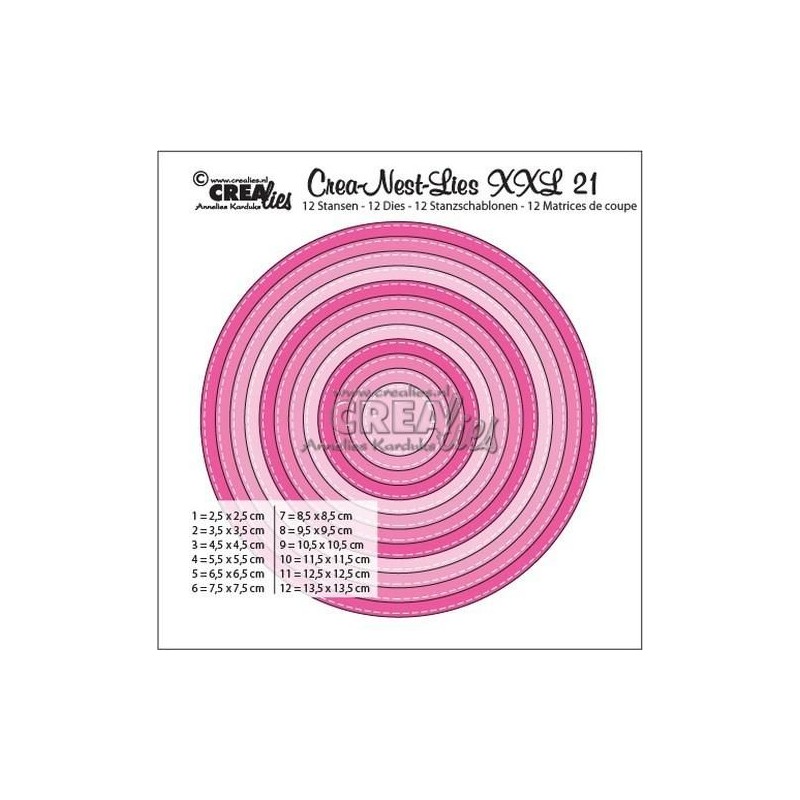 Crealies Stygn Rund 2,5 cm - 13,5 cm