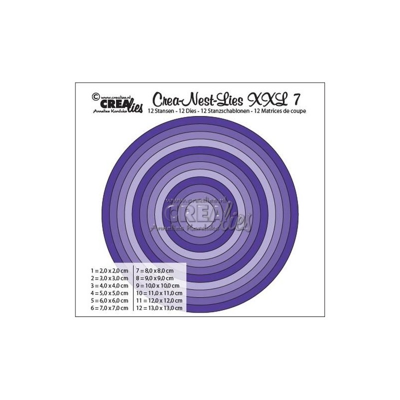 Crealies Slät Dies Rund No.7  2 cm - 13 cm XXL07
