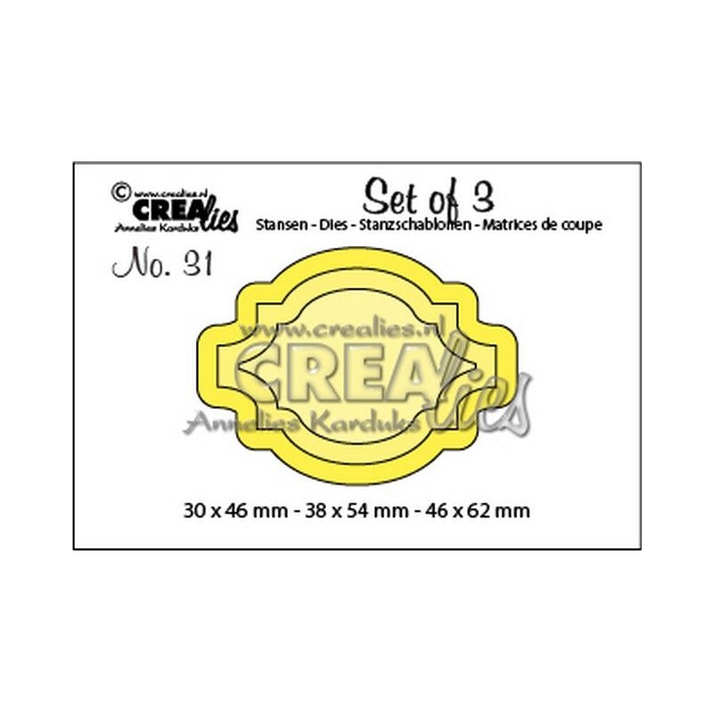 Crealies Set of 3 no. 31 30x46mm-46x62mm