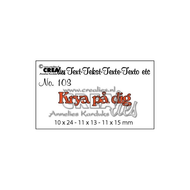 Crealies text die (SW) nr 103 Krya pa dig