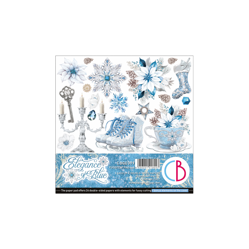 Ciao bella Elegance of Blue Fussy Cut Pad 6"x6" 24/Pkg