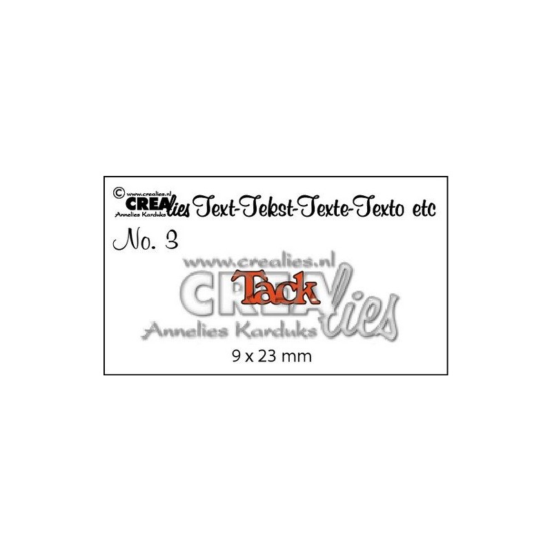 Crealies text die (SW) nr 03 Tack