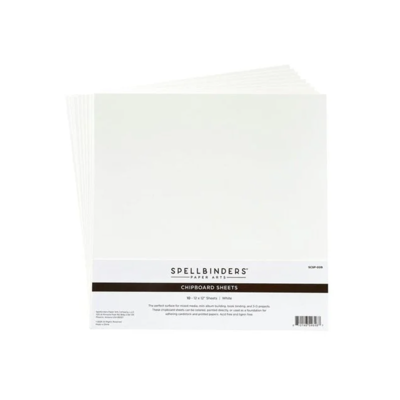 Spellbinders White 12x12 Inch Chipboard Sheets SCSP-009