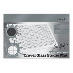 Tonic Studios • Tim Holtz TRAVEL Glass Studio Mat White 2634E