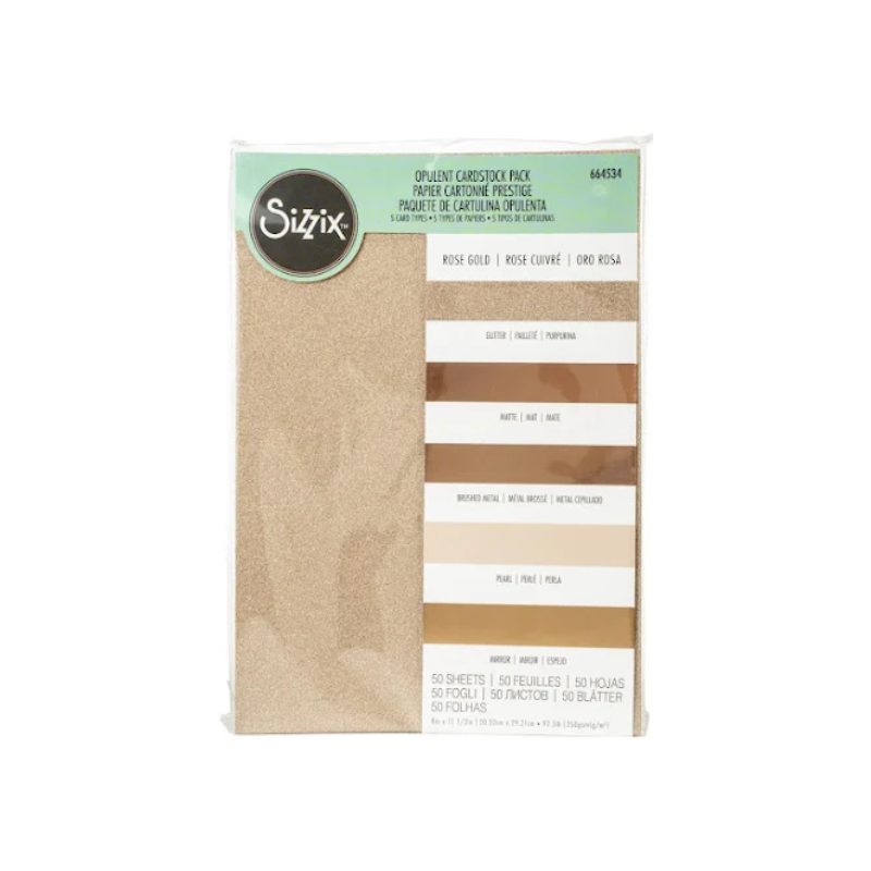 Sizzix Opulent Cardstock "Rose gold" Rose guld 50 stk A4 250g