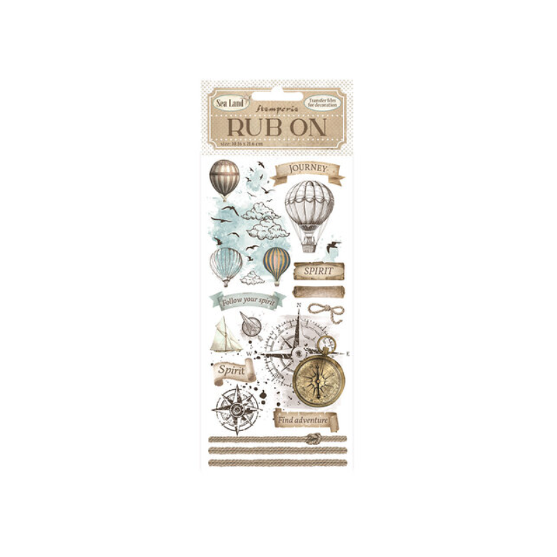 Stamperia Rub on Sea Land Rub-On 4x8,5 Inch Balloons DFLRB81
