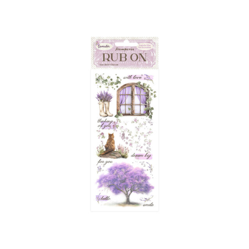 Stamperia Rub on Lavender Rub-On 4x8,5 Inch Window DFLRB99