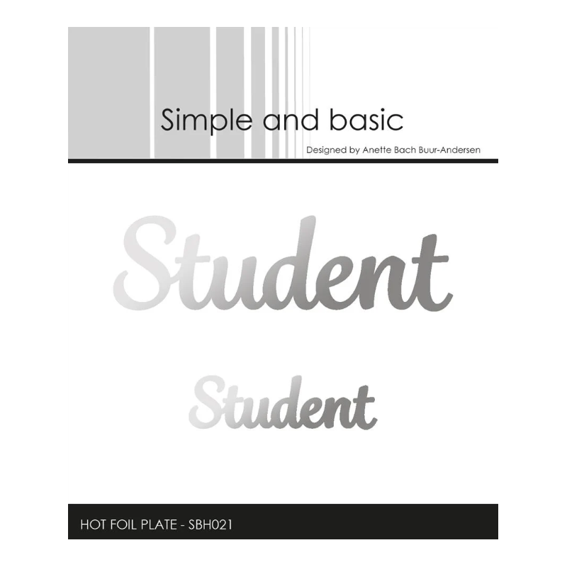Simple and Basic Hot Foil Plate “Student" SBH021