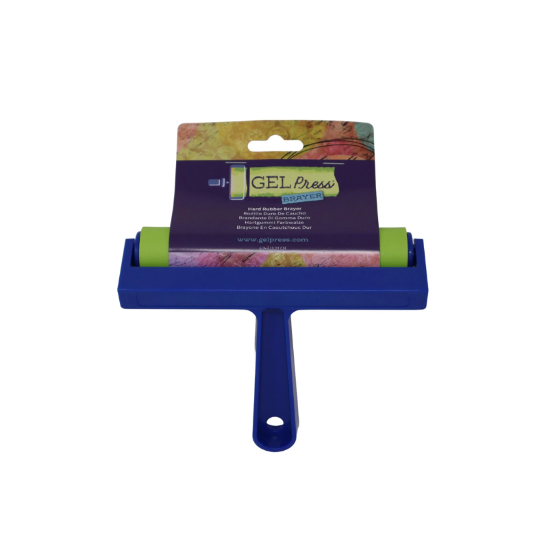 Gel Press • Hard rubber Brayer Blue 6"