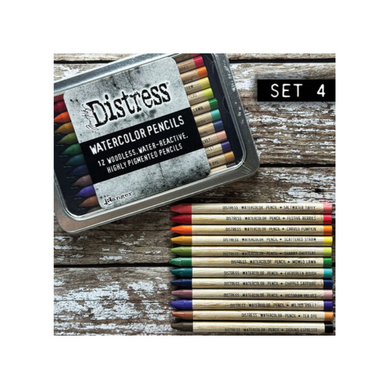 Ranger Tim Holtz Distress Watercolor Pencils Kit 4 (12pcs) TDH83580