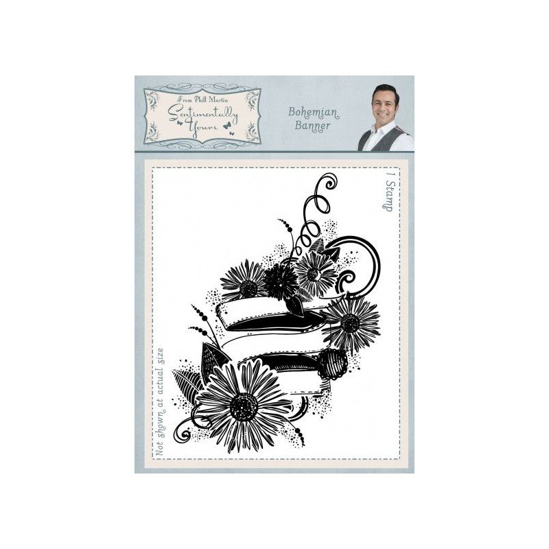 Creative Expressions • Sentimentally yours Bohemian rubber stamp banner A6