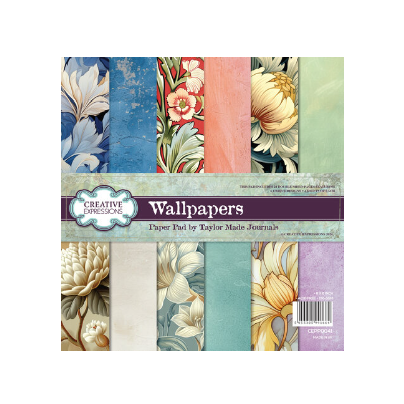 Creative Expressions Taylor Made Journals 8x8 Inch Paper Pad Wallpapers CEPP0041
