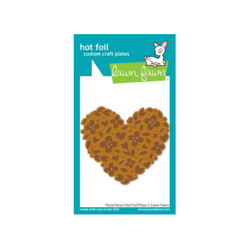 Lawn Fawn Floral Heart Hot Foil Plates LF3620