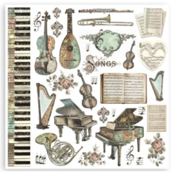 Stamperia Music 8x8 Inch Paper Pack SBBS118