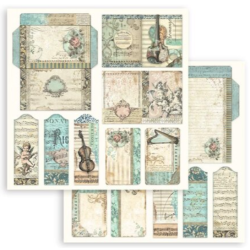 Stamperia Music 8x8 Inch Paper Pack SBBS118