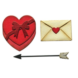 Sizzix 2D Texture Fades w/ Thinlits Die by Tim Holtz Vault Side Order Love Notes (1+8pcs) 666860