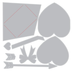 Sizzix 2D Texture Fades w/ Thinlits Die by Tim Holtz Vault Side Order Love Notes (1+8pcs) 666860