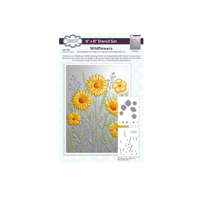 Creative Expressions • Companion Colouring Stencil Set Wildflowers 2pcs