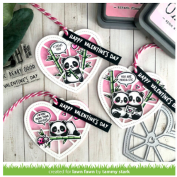 Lawn Fawn Stitched Happy Heart Geo Frame Add-On Lawn Cuts Dies LF3613