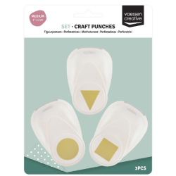 Vaessen Creative • Craft Punch Set Circle Square Triangle 3pcs