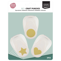 Vaessen Creative • Craft Punch Set Circle Heart Star 3pcs