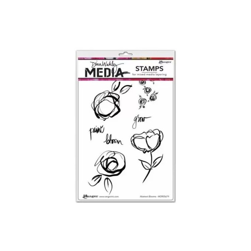 Ranger Dina Wakley cling stamp Abstract Blooms