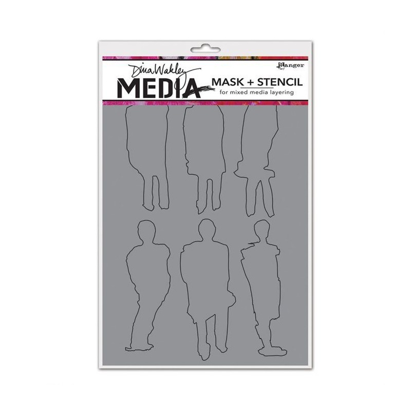 Ranger Dina Wakley A5 Mask Stencil media funky silhouettes