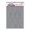 Ranger Dina Wakley A5 Mask Stencil media funky silhouettes