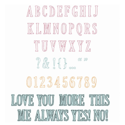 Sizzix • Clear Stamps with Framelits Fine Line Alpha 01 60st "49 and Market"