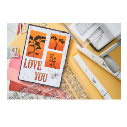 Sizzix • Clear Stamps with Framelits Fine Line Alpha 01 60st "49 and Market"