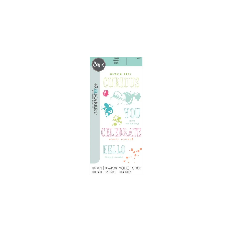Sizzix • Clear Stamps Set Hello You Sentiments 13pcs 49 and Market