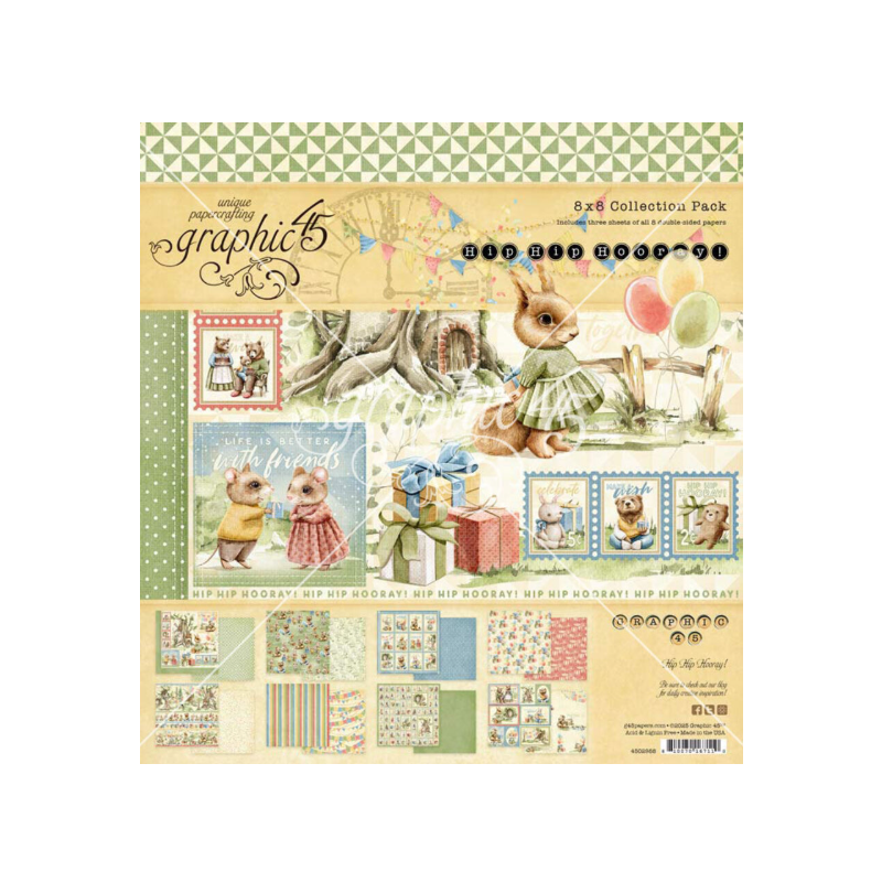 Graphic 45 8x8 Inch Hip Hip Hooray Collection Pack (4502988)