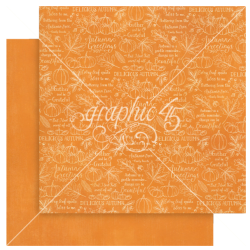 Graphic 45 Autumn Greetings 12x12 Inch Patterns & Solids Pack (4502900)