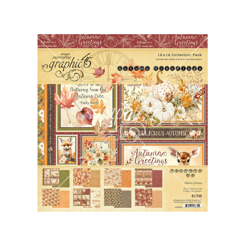 Graphic 45 Autumn Greetings 12x12 Inch Collection Pack (4502899)