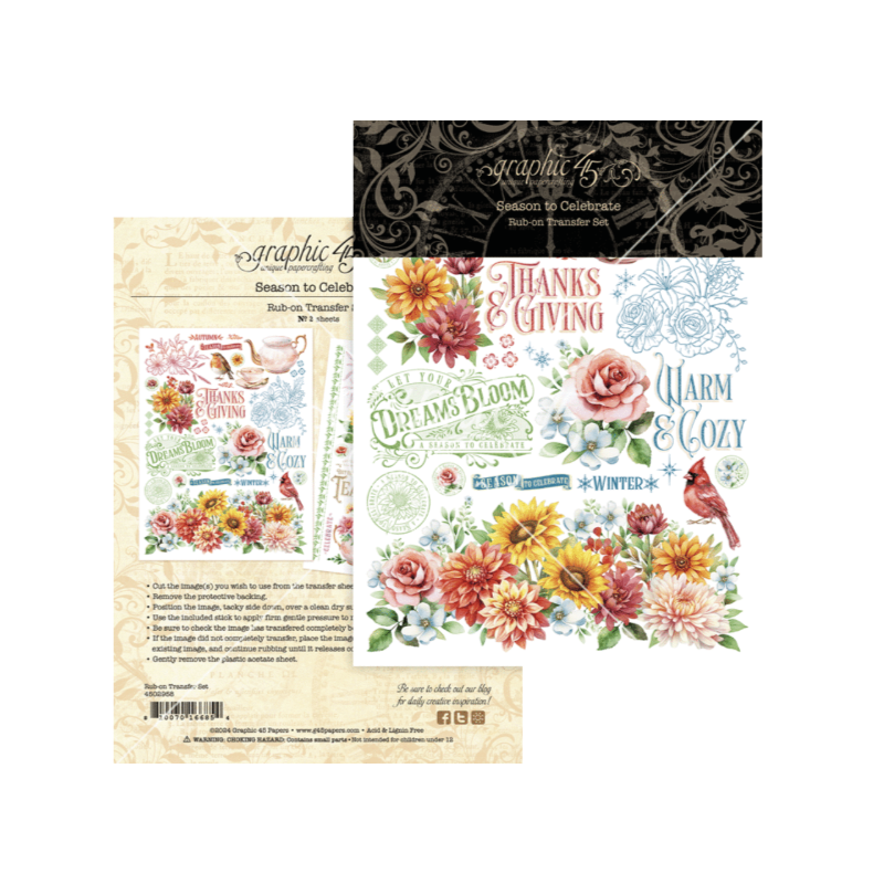 Graphic 45 Season to Celebrate Rub-On Transfers (4502958)