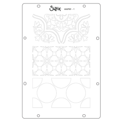 Sizzix Clear Stamp Set - Geometric (18 dies plus 3 stencils) 666760