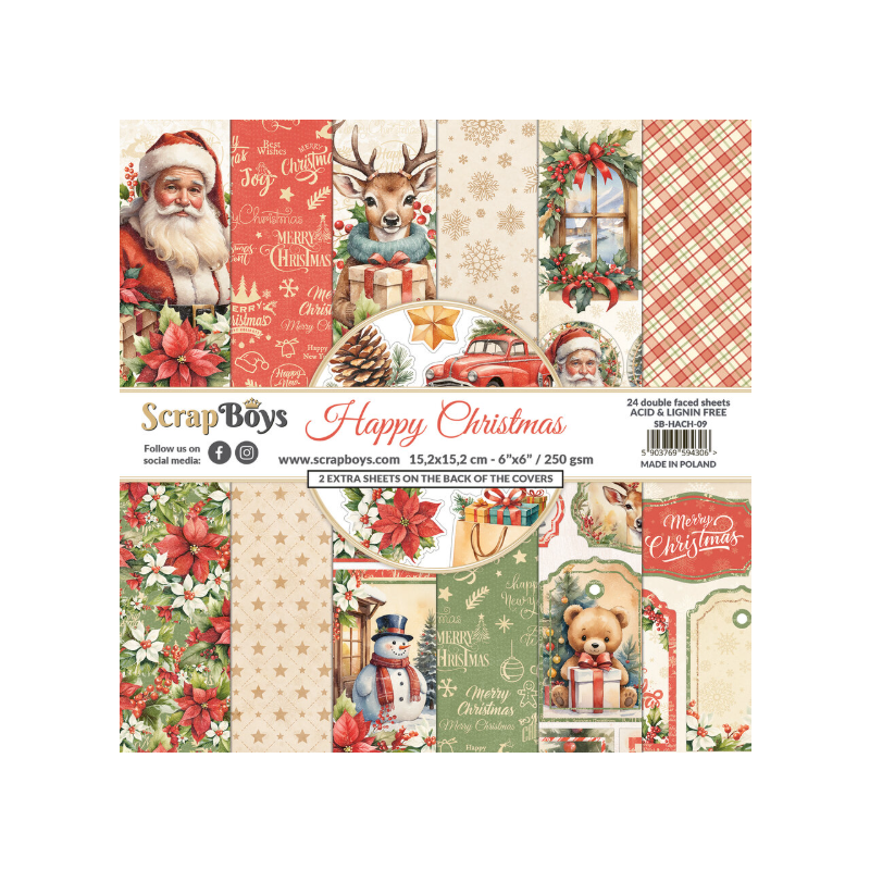 Scrapboys 6x6 Happy Christmas Papper pad